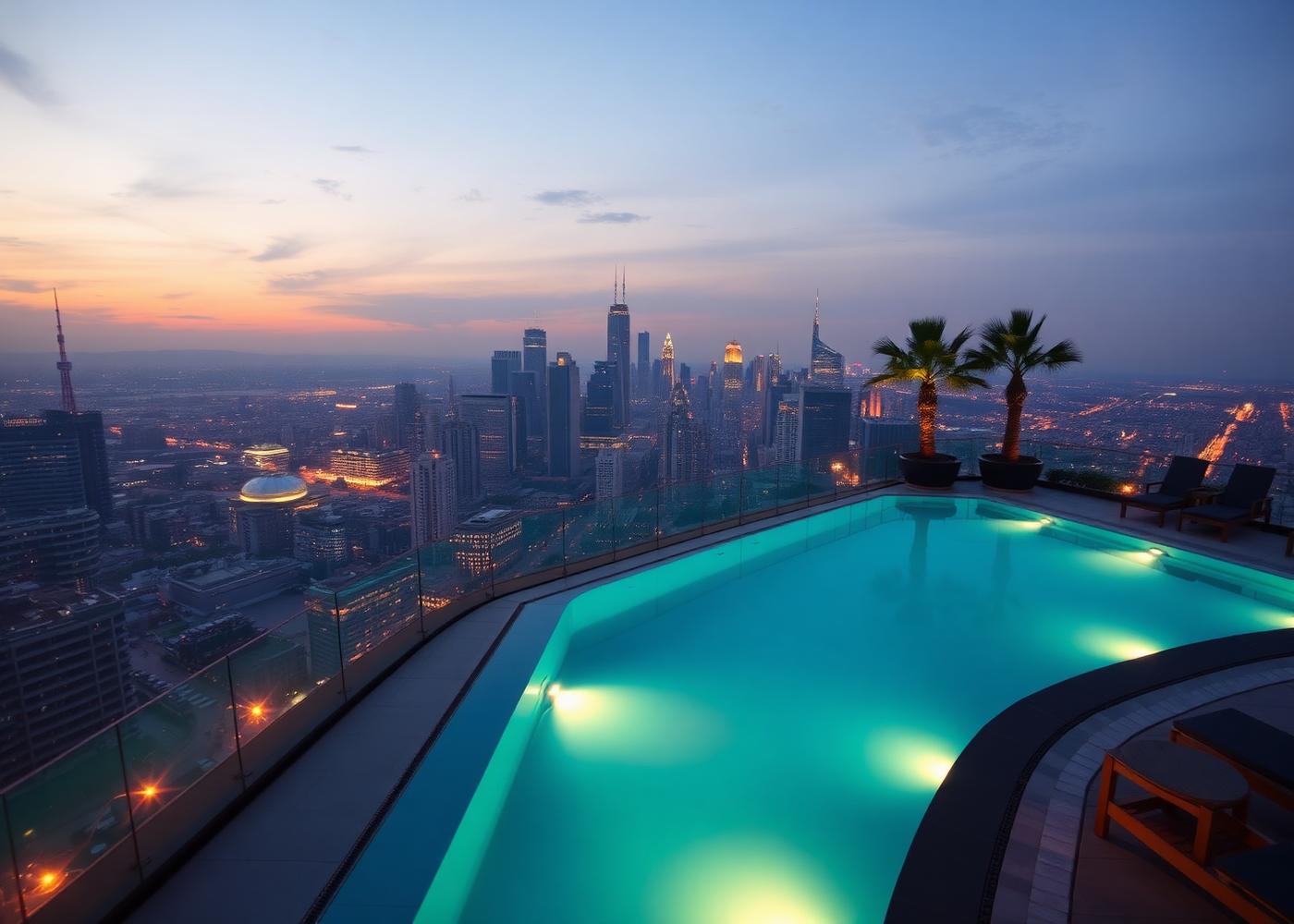 Rooftop infinity pool at La Rosa
